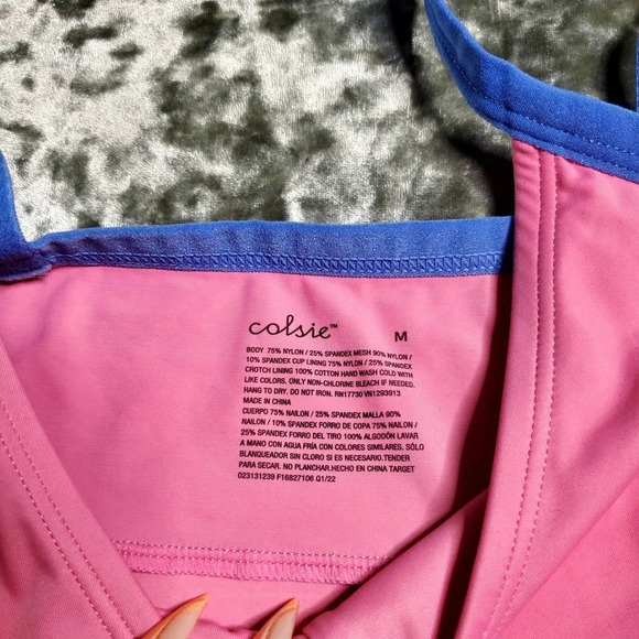 Colsie Pink Mesh Bodysuit - Picture 2 of 6